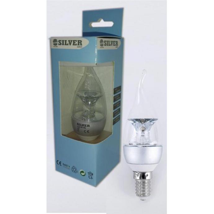 [優惠：原箱購買(12個) 每個只售$5]日本Silver 銀聲 LED拉尾蠟燭燈 - Candle 2.5S-F (3K) 黃光