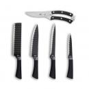 [免費送貨] JNC 不銹鋼廚房刀具及鉸剪套裝 (5件裝) 黑色 JNC-SSKKP6-BK